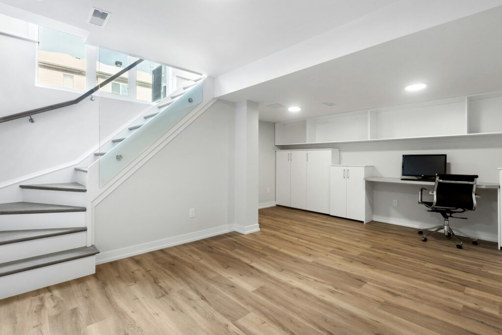 home office in a finished basement portfolio