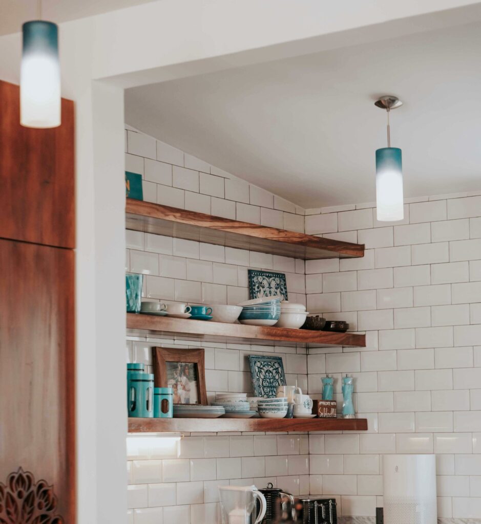 kitchen floating shelves